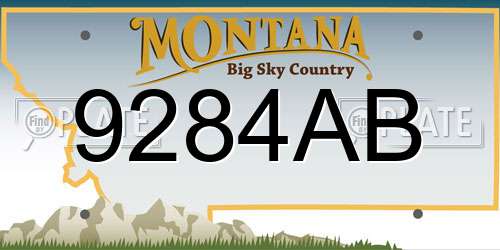 9284AB Montana License Plate