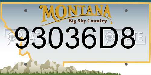 93036D8 Montana License Plate