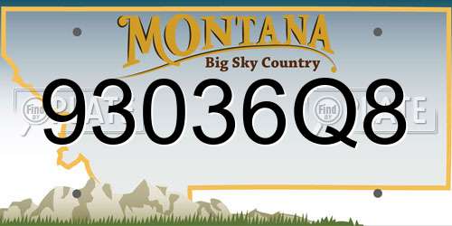 93036Q8 Montana License Plate