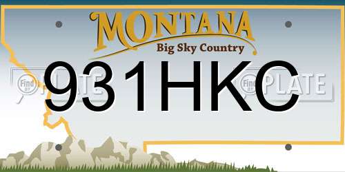 931HKC Montana License Plate