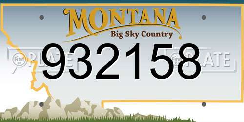 932158 Montana License Plate