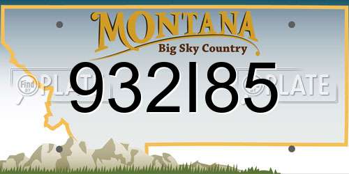 932I85 Montana License Plate