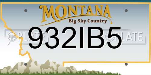 932IB5 Montana License Plate