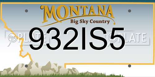 932IS5 Montana License Plate