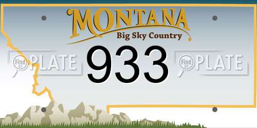 933 Montana License Plate