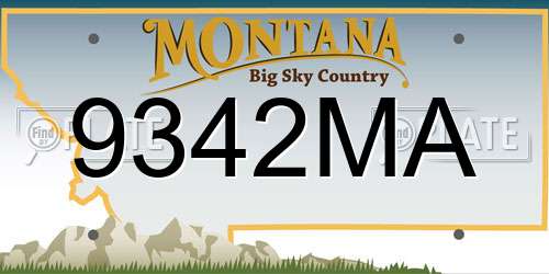9342MA Montana License Plate