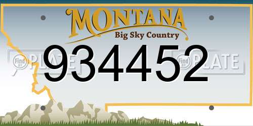 934452 Montana License Plate