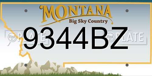9344BZ Montana License Plate
