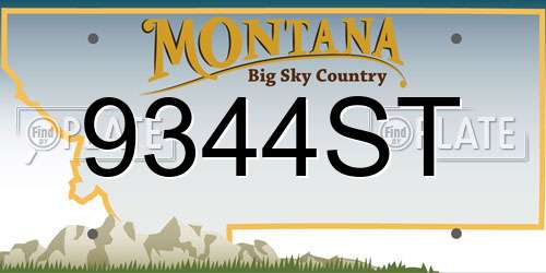 9344ST Montana License Plate