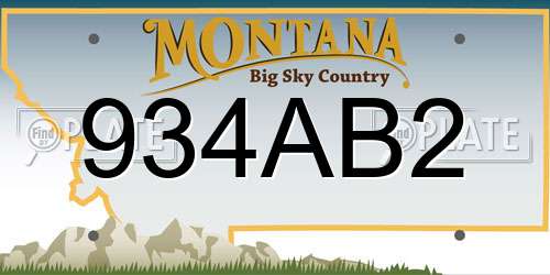 934AB2 Montana License Plate
