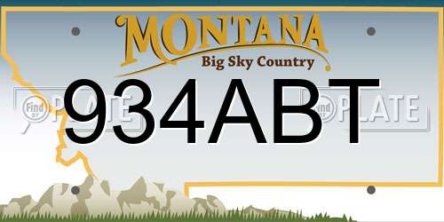 934ABT Montana License Plate
