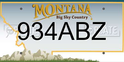934ABZ Montana License Plate