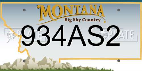 934AS2 Montana License Plate