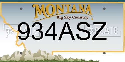 934ASZ Montana License Plate