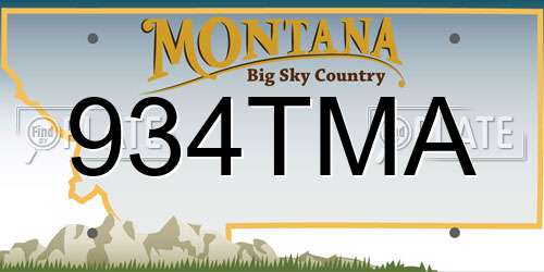934TMA Montana License Plate
