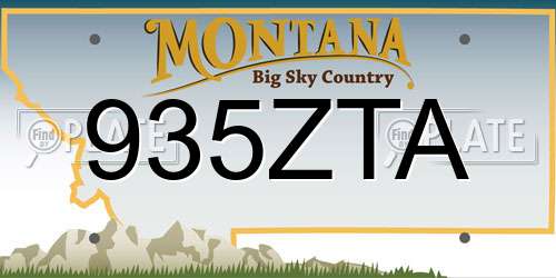 935ZTA Montana License Plate