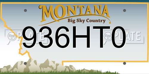 936HT0 Montana License Plate