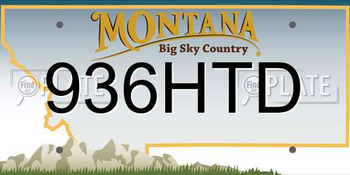 936HTD Montana License Plate