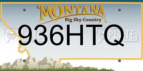 936HTQ Montana License Plate