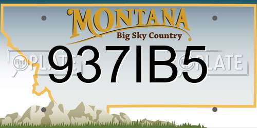 937IB5 Montana License Plate