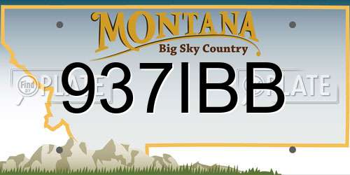937IBB Montana License Plate