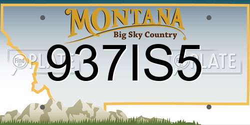 937IS5 Montana License Plate