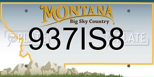 937IS8 Montana License Plate