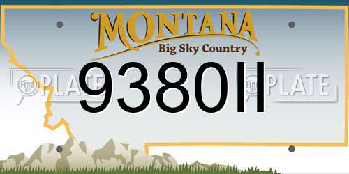 9380II Montana License Plate