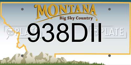 938DII Montana License Plate