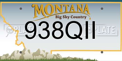 938QII Montana License Plate