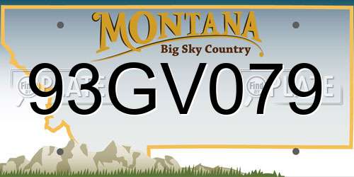 93GV079 Montana License Plate