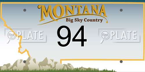 94 Montana License Plate