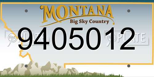 9405012 Montana License Plate