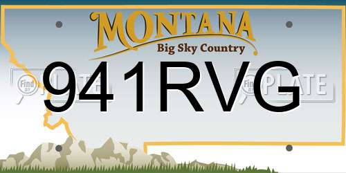 941RVG Montana License Plate