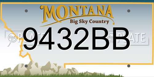 9432BB Montana License Plate