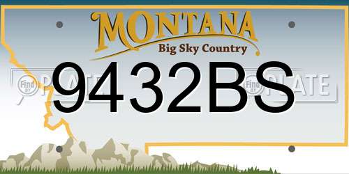 9432BS Montana License Plate