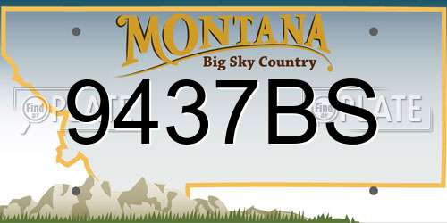 9437BS Montana License Plate