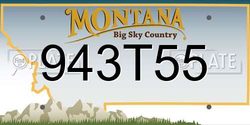 943T55 Montana License Plate