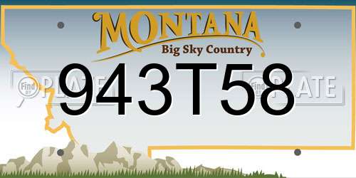 943T58 Montana License Plate