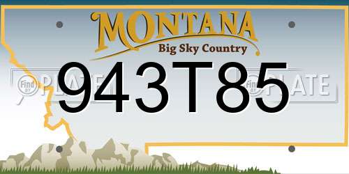 943T85 Montana License Plate