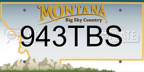 943TBS Montana License Plate