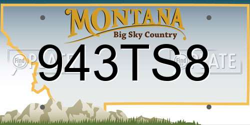 943TS8 Montana License Plate