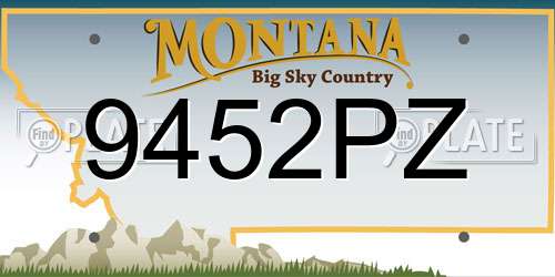 9452PZ Montana License Plate
