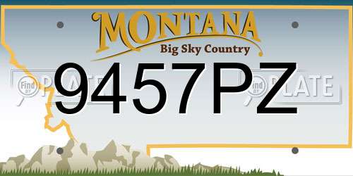 9457PZ Montana License Plate