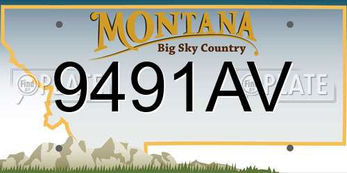 9491AV Montana License Plate
