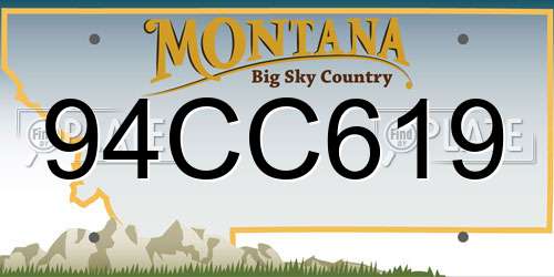 94CC619 Montana License Plate