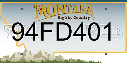 94FD401 Montana License Plate