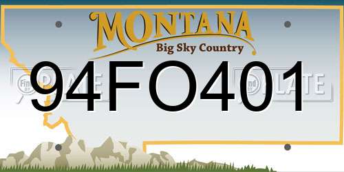 94FO401 Montana License Plate