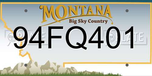 94FQ401 Montana License Plate
