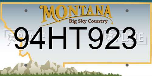 94HT923 Montana License Plate